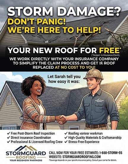 Storm-damage roofing mailer